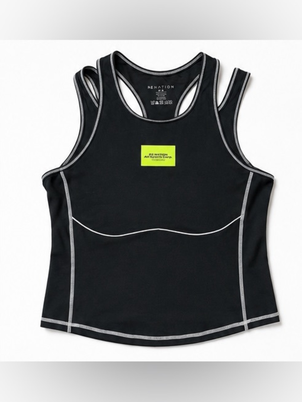 P.E Nation Black Tank with Neon Yellow Patch M 🖤💛 - Picture 4 of 7